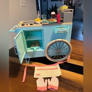 Our Generation Hotdog Cart w/Accessories EUC